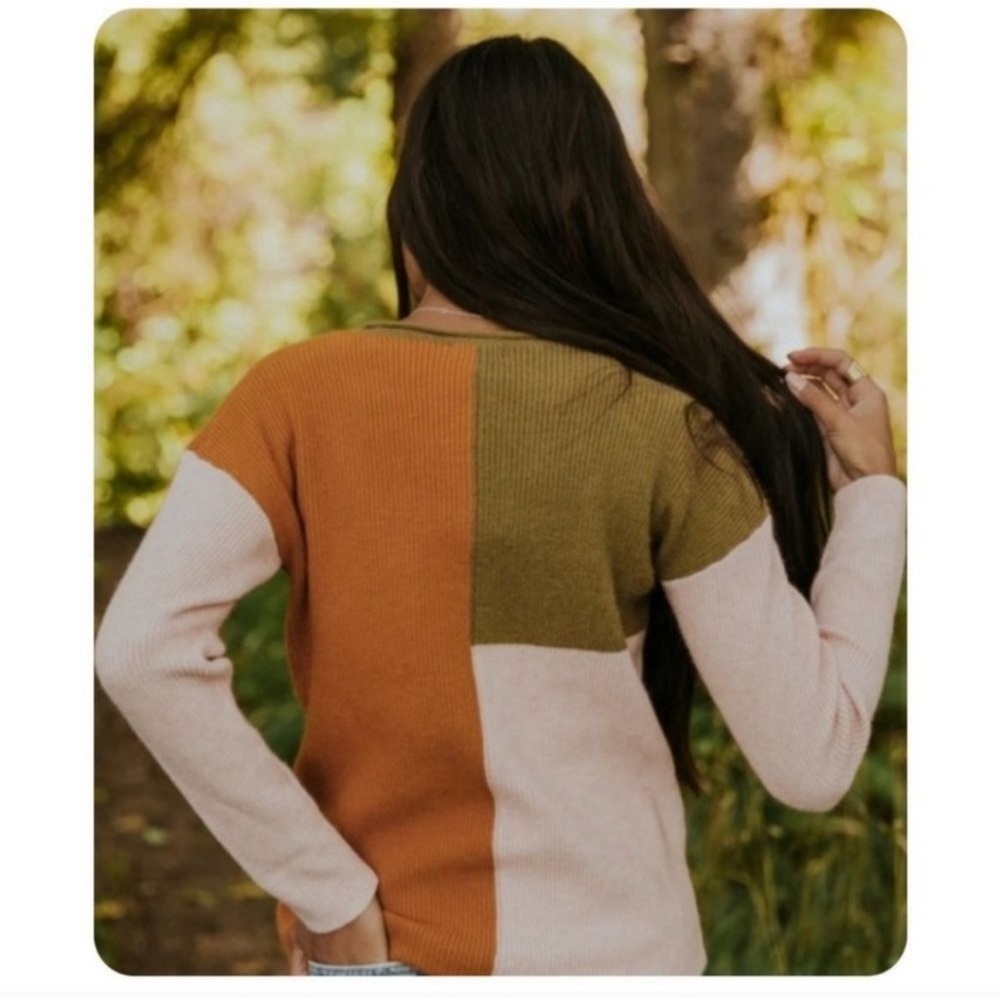 NWOT Roolee Reif Colorblock Knitted Sweater Small - Picture 3 of 4